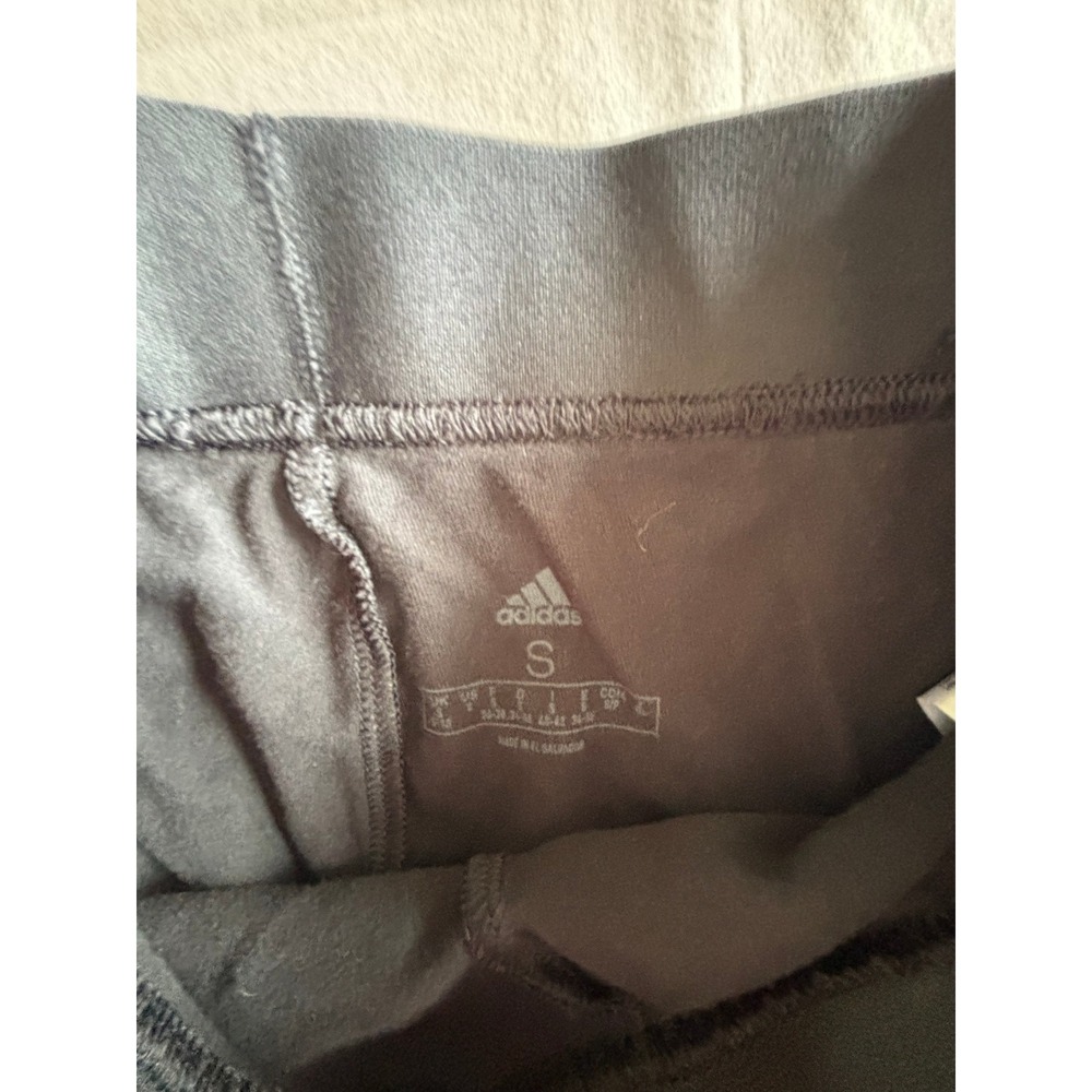 Adidas Womens 3-Stripe Leggings Black White Athletic Tights Size S - Picture 3 of 5